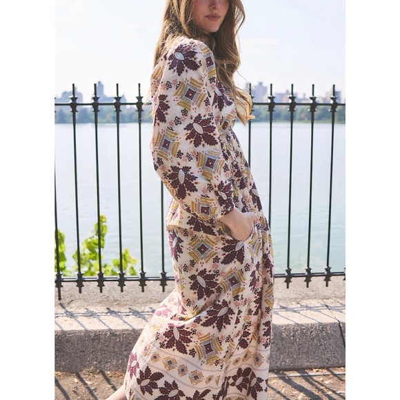 Cara Cara Midi Floral Long-Sleeve Ginger Dress - Picture 3 of 6